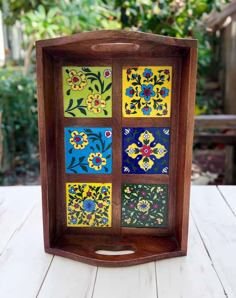 Handmade Blue Pottery Serving Tray