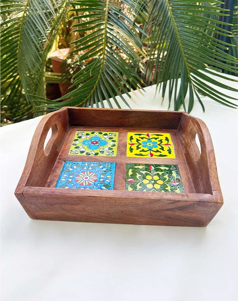 Blue Pottery Serving Tray