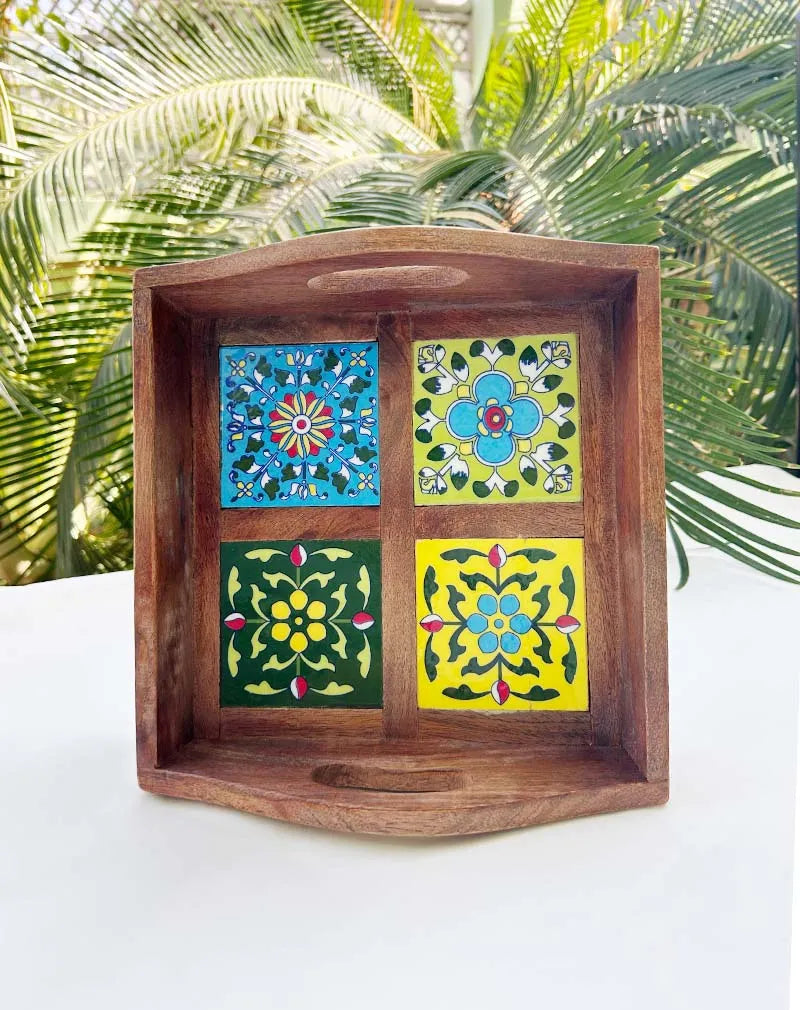 Blue Pottery Serving Tray