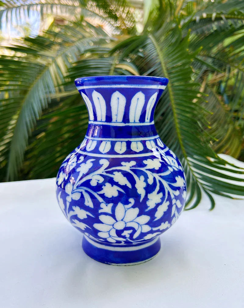 Blue Pottery Genie Vase