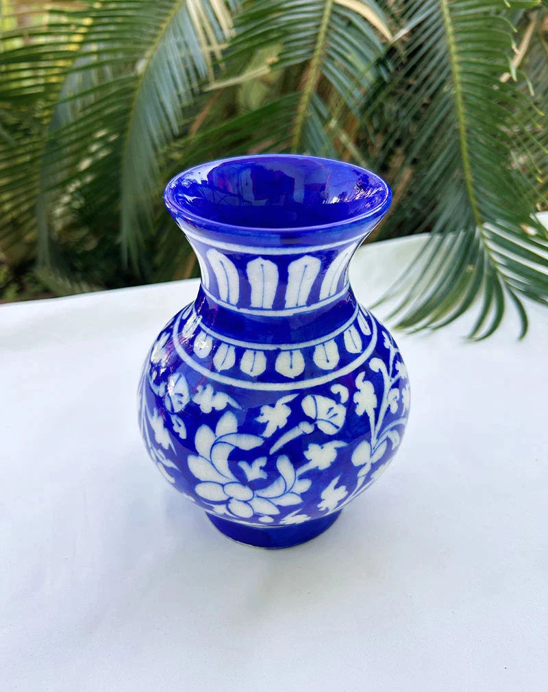 Blue Pottery Genie Vase