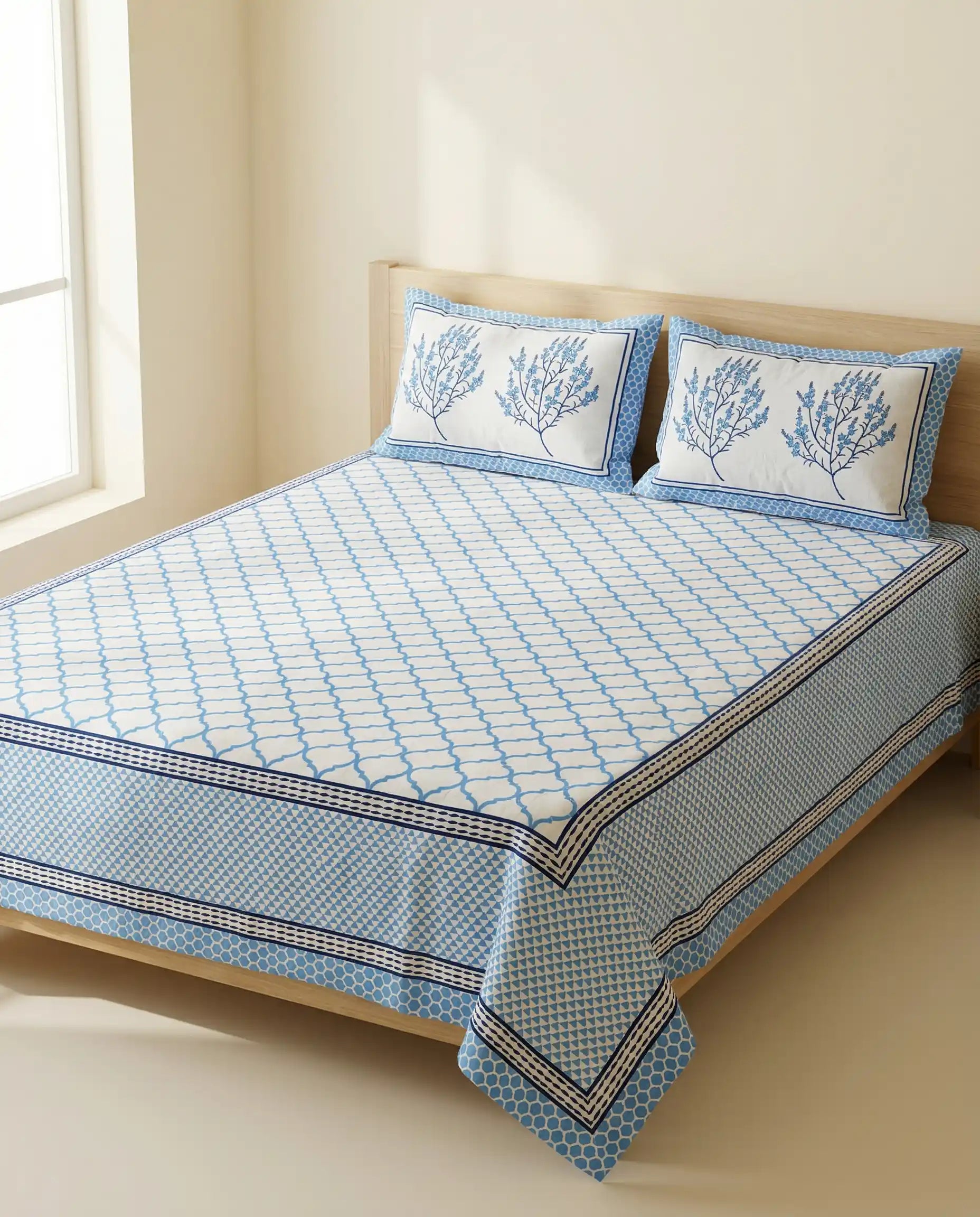 Royal Blue Cotton Bedsheet
